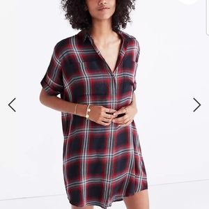 Madewell "Courier" Flannel Shirt Dress Size XS Button Up Plaid